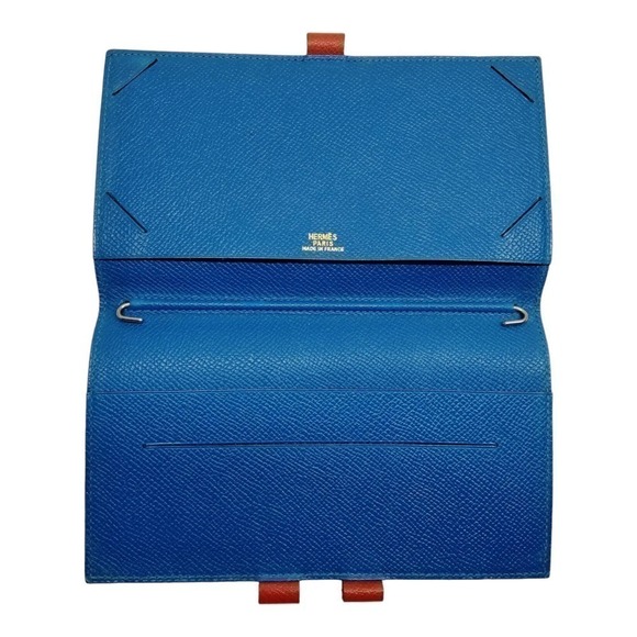 Hermes Red Epsom Leather Agenda Notebook Cover Red Blue - Picture 3 of 11